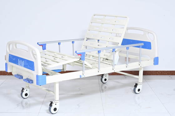 Manual 2 cranks hospital bed Invisible cranks ABS headboard and endboard with 5' Medical silent castors