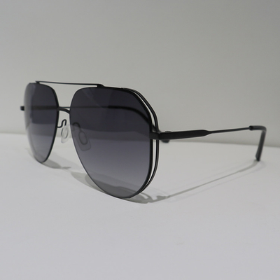 Anti Reflective Unisex Round Double Bridge Polarized 148mm Gradient Lens Sunglasses
